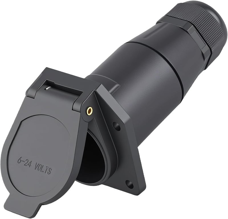 CXTM 7 Way Trailer Socket Vehicle-Side RV Blade 7 Way Trailer Connector Socket with Waterproof Seal,7 Pin Trailer Socket Connector Adapter - Image 1